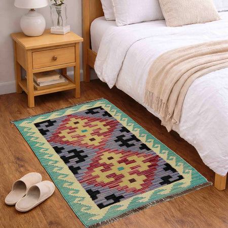 Handmade Vegetable Kilim 2' 0" x 3' 0" (ft) - No. R39021