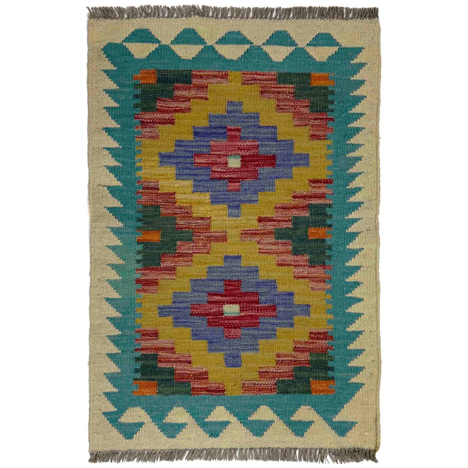 Handmade Vegetable Kelim 1' 11" x 2' 11" (ft) - No. R39022