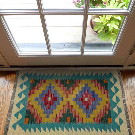 Handmade Vegetable Kelim 1' 11" x 2' 11" (ft) - No. R39022