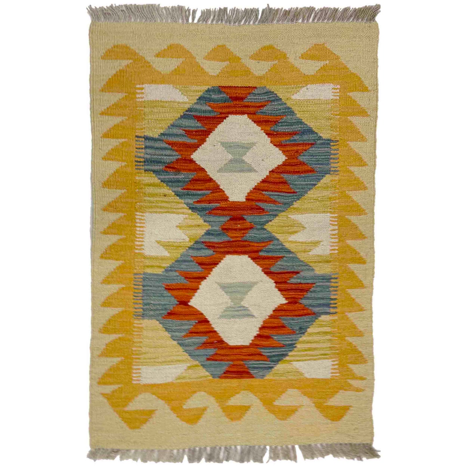 Handmade Vegetable Kelim 2' 1" x 3' 1" (ft) - No. R39023