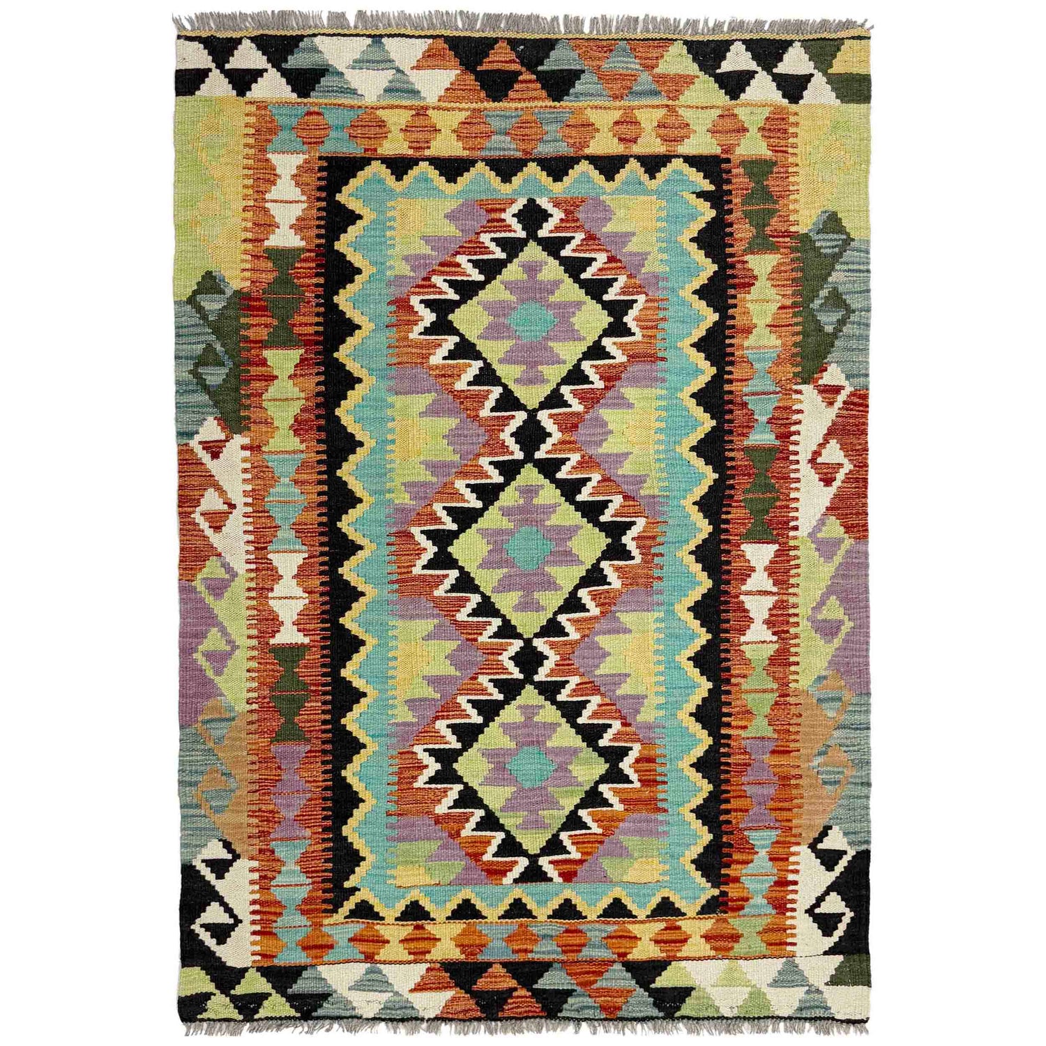 Handmade Vegetable Kelim 3' 4" x 4' 11" (ft) - No. R39026