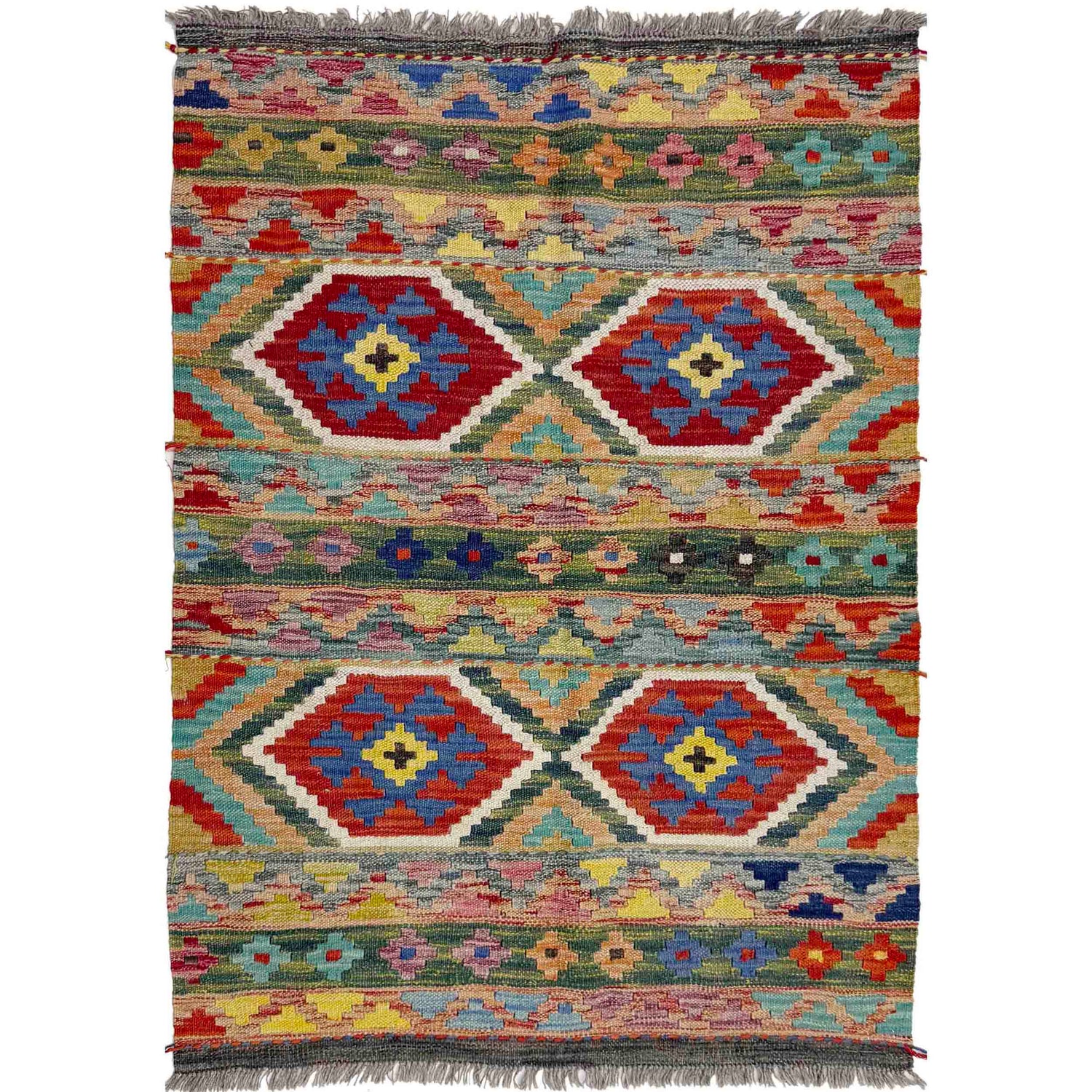 Handmade Vegetable Kilim 3' 4" x 4' 10" (ft) - No. R39027