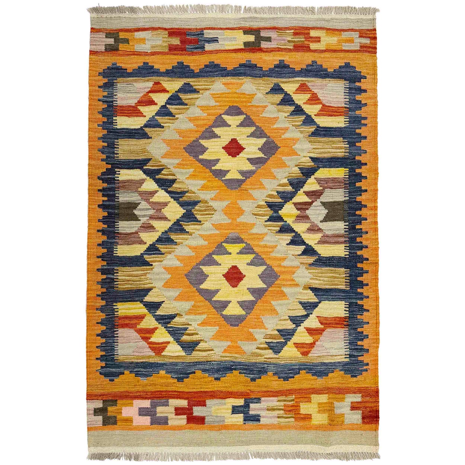Handmade Vegetable Kilim 3' 4" x 4' 10" (ft) - No. R39028