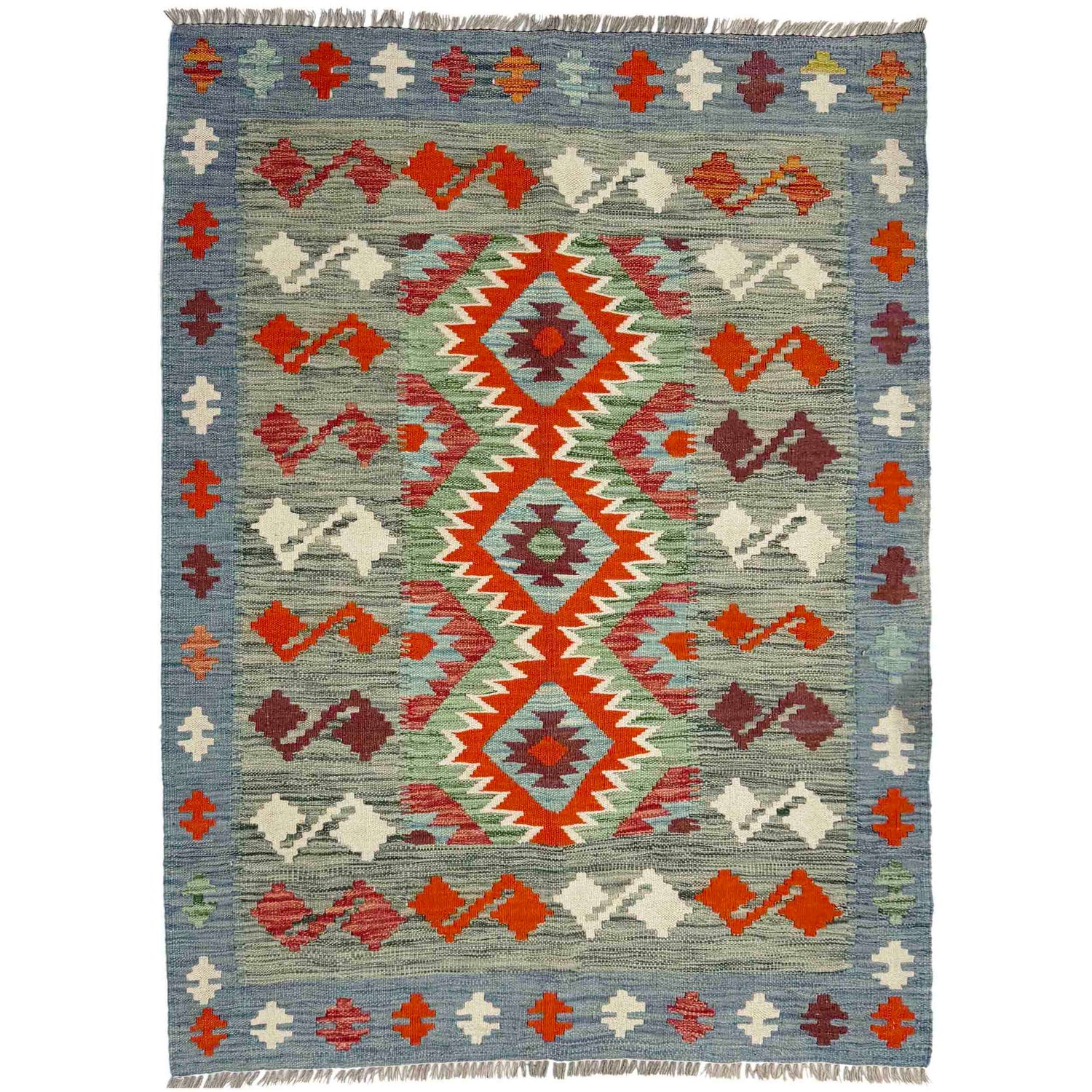 Handmade Vegetable Kelim 3' 9" x 5' 0" (ft) - No. R39033