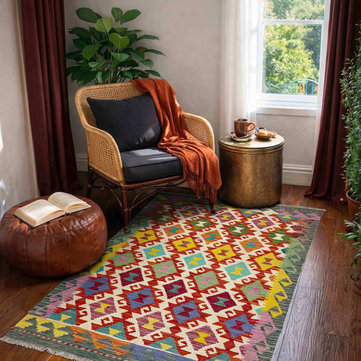 Handmade Vegetable Kilim 3' 3" x 4' 10" (ft) - No. R39034