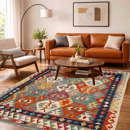 Handmade Vegetable Kelim 5' 0" x 6' 9" (ft) - No. R39037