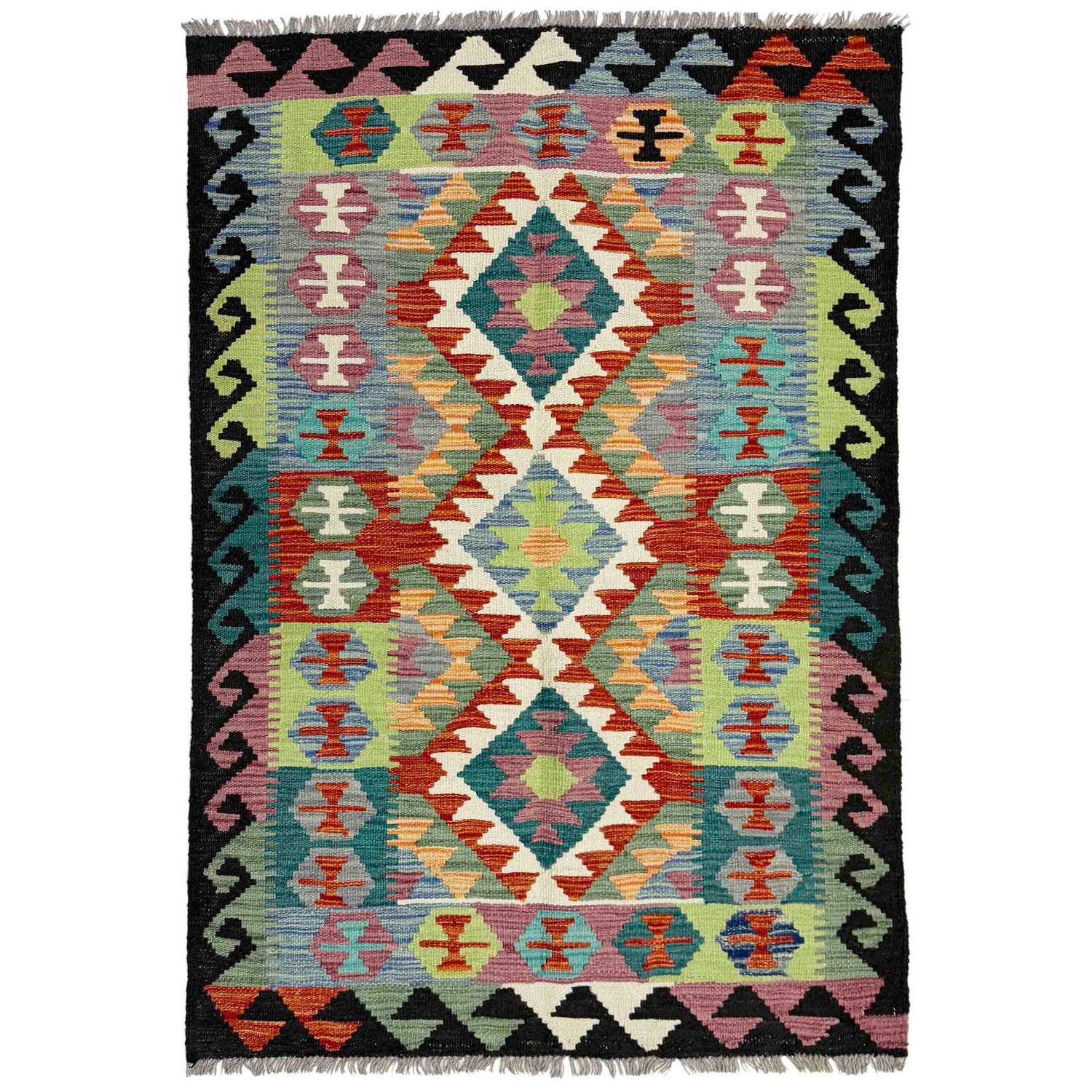 Handmade Vegetable Kelim 3' 1" x 5' 2" (ft) - No. R39038