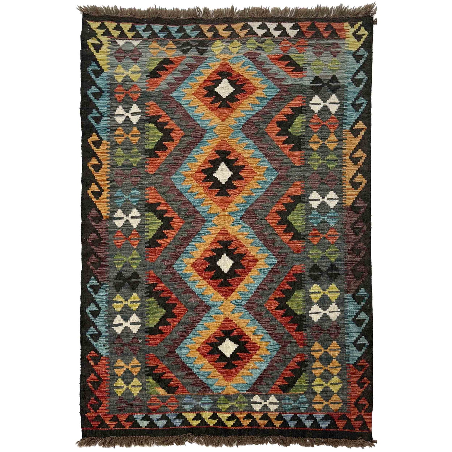 Handmade Vegetable Kelim 3' 3" x 4' 10" (ft) - No. R39039