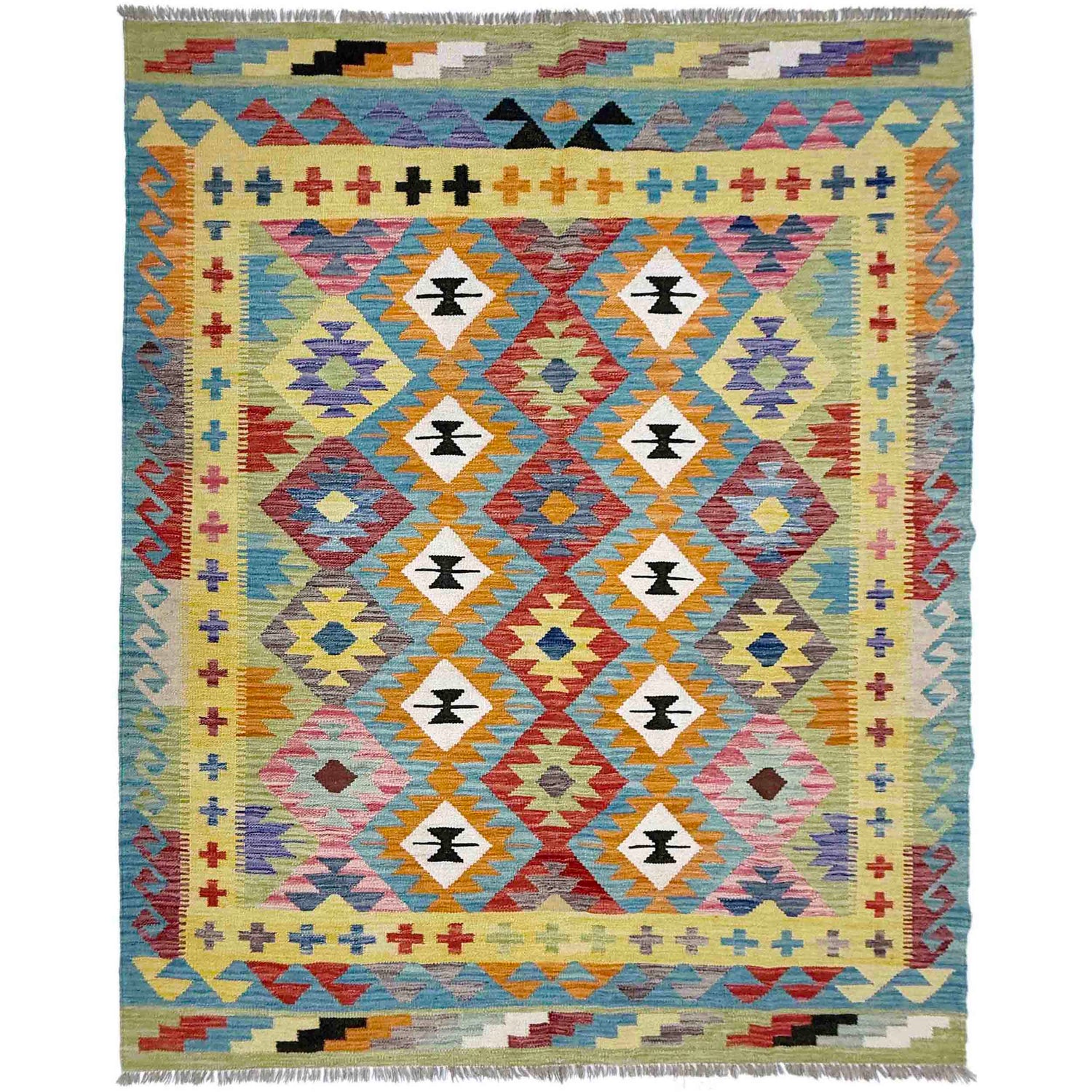 Handmade Vegetable Kilim 5' 2" x 6' 9" (ft) - No. R39046