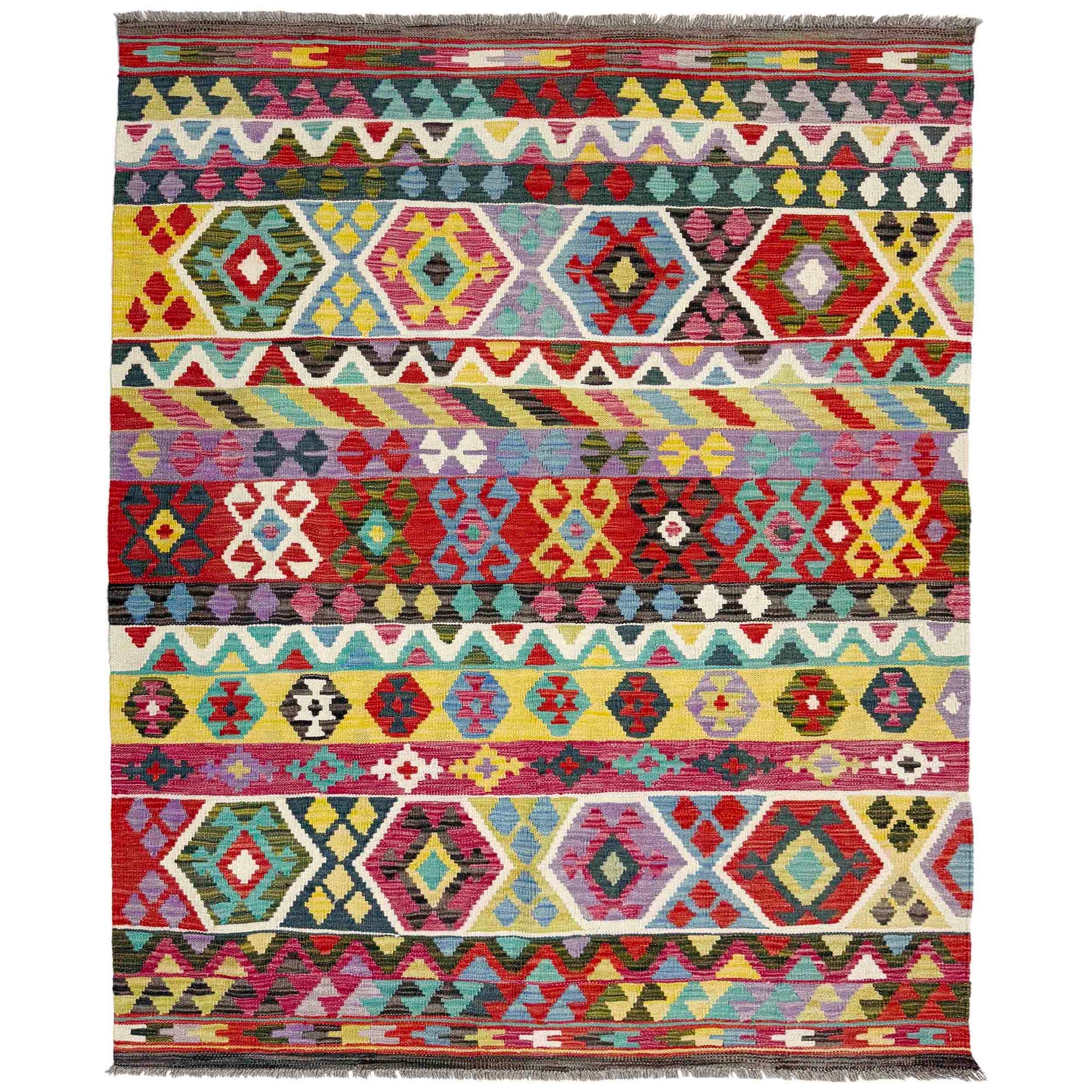 Handmade Vegetable Kelim 4' 9" x 6' 8" (ft) - No. R39047