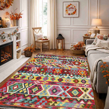 Handmade Vegetable Kelim 4' 9" x 6' 8" (ft) - No. R39047