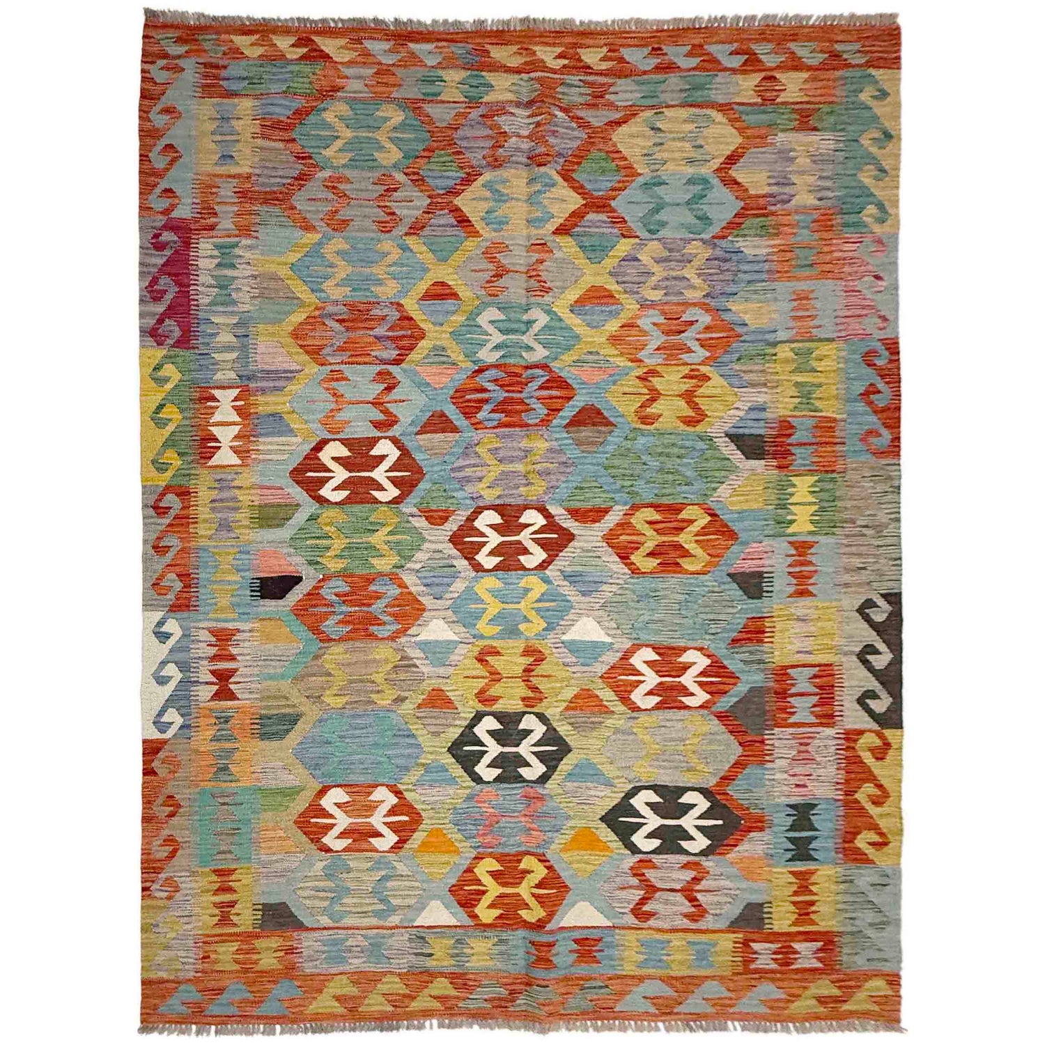 Handmade Vegetable Kelim 5' 11" x 8' 0" (ft) - No. R39049