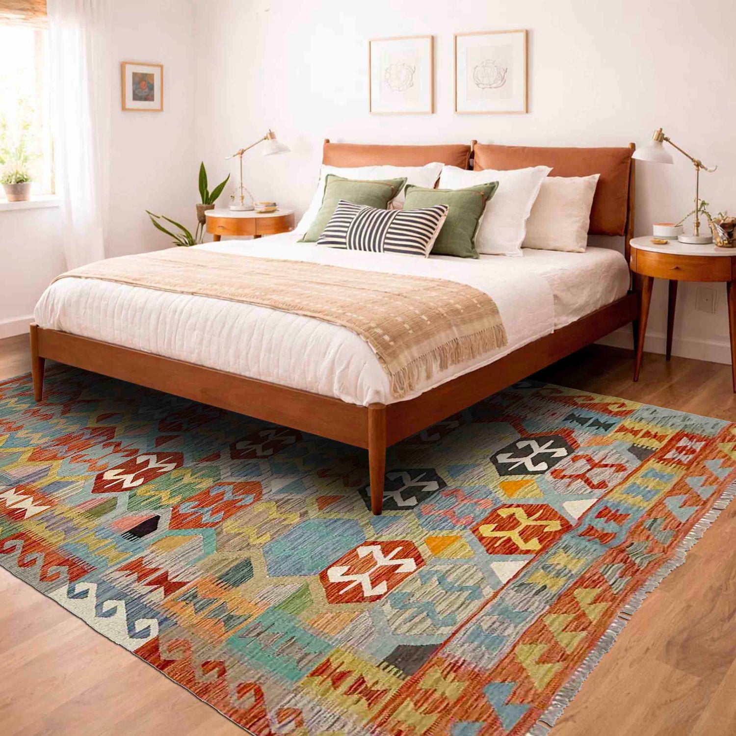Handmade Vegetable Kelim 5' 11" x 8' 0" (ft) - No. R39049