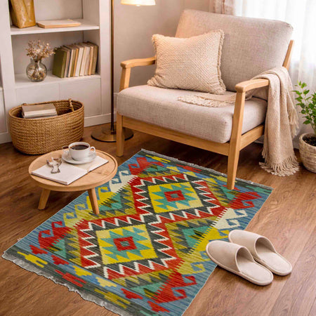 Handmade Vegetable Kelim 2' 1" x 2' 11" (ft) - No. R39053