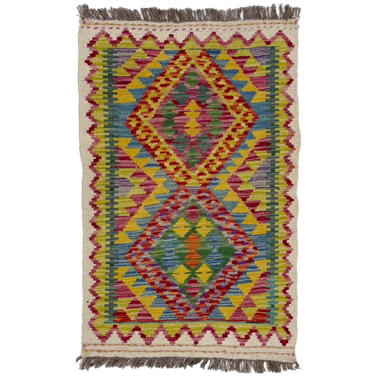 Handmade Vegetable Kilim 2' 0" x 3' 1" (ft) - No. R39055