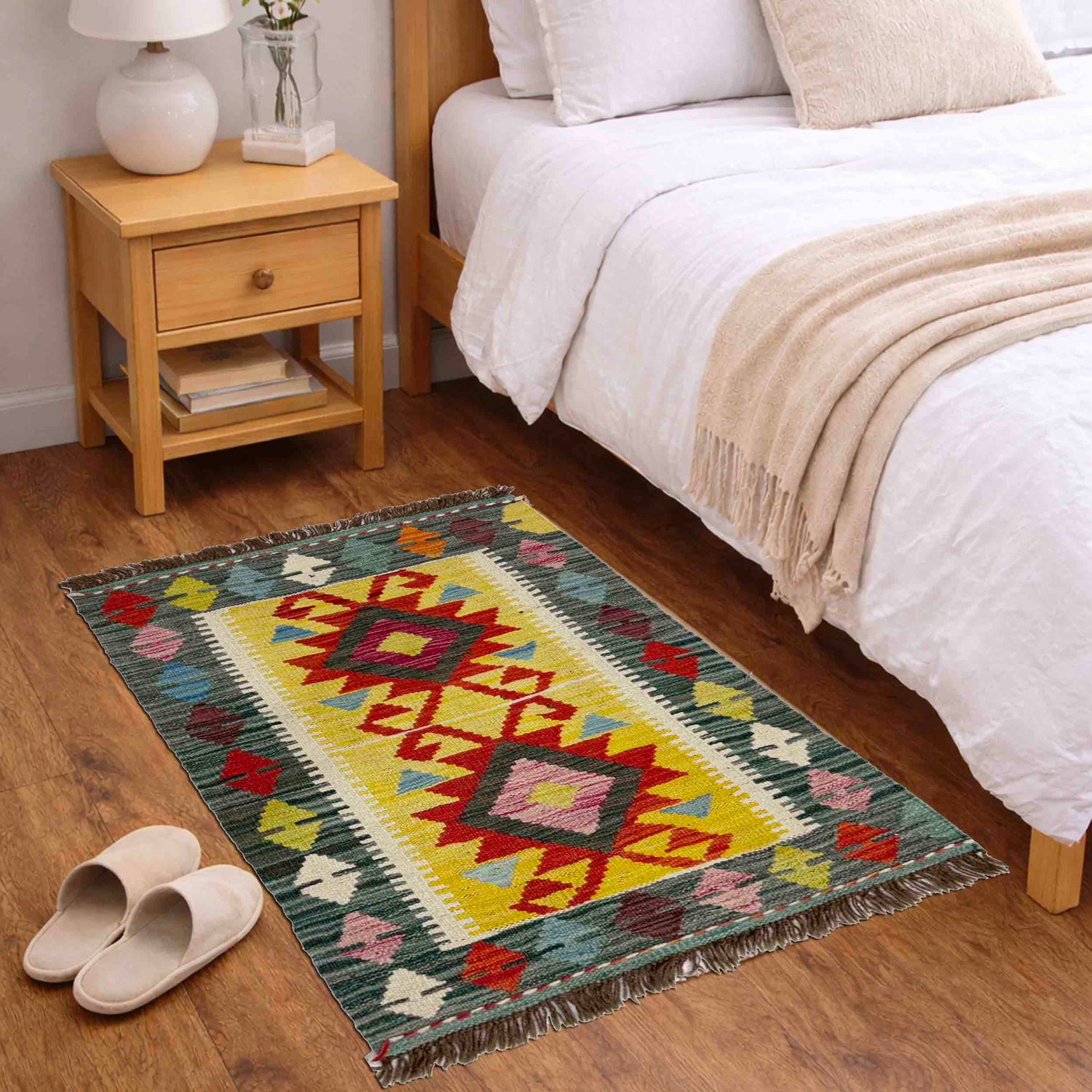 Handmade Vegetable Kelim 2' 1" x 3' 2" (ft) - No. R39056