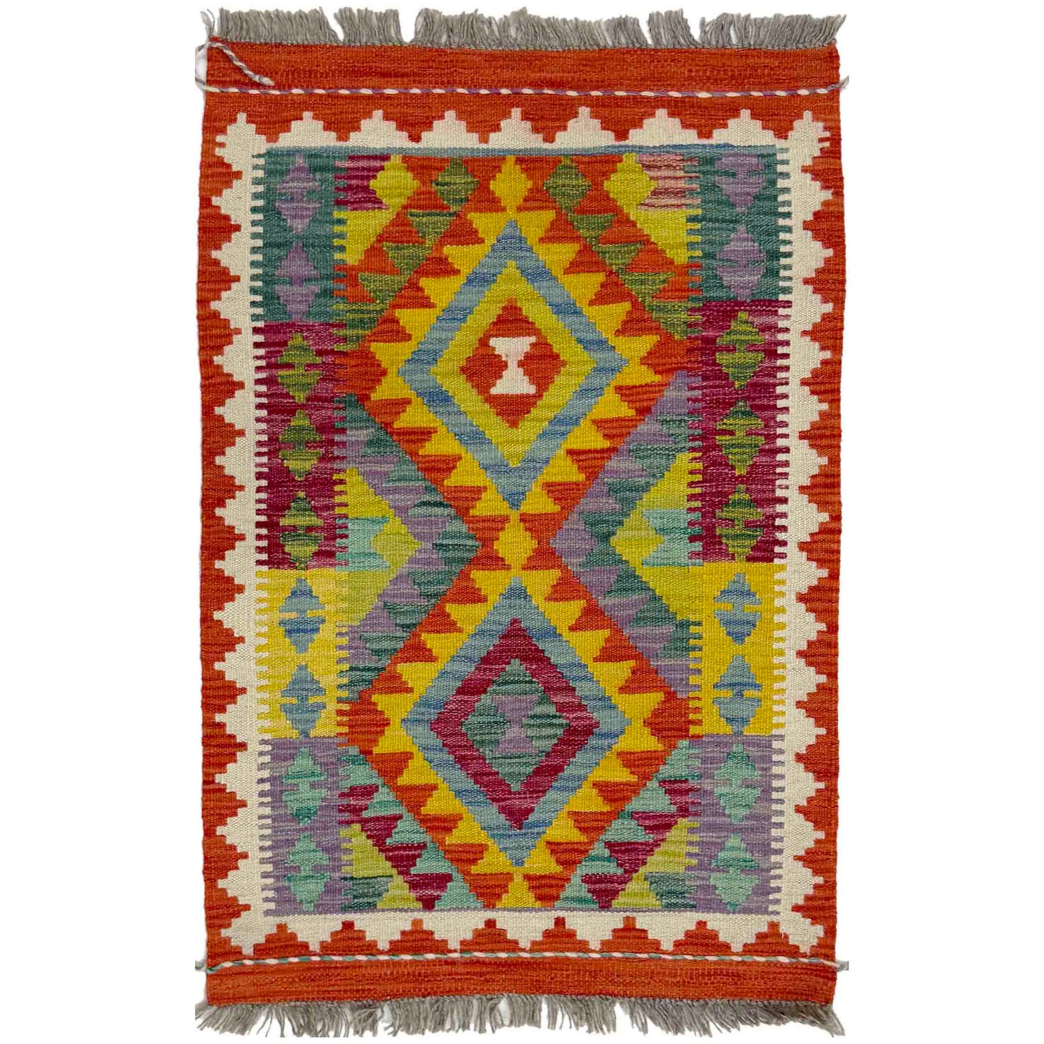 Handmade Vegetable Kilim 2' 1" x 3' 1" (ft) - No. R39058