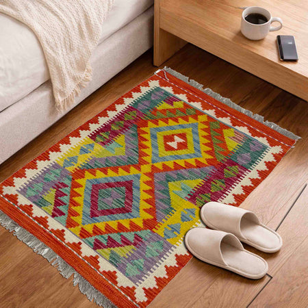 Handmade Vegetable Kilim 2' 1" x 3' 1" (ft) - No. R39058