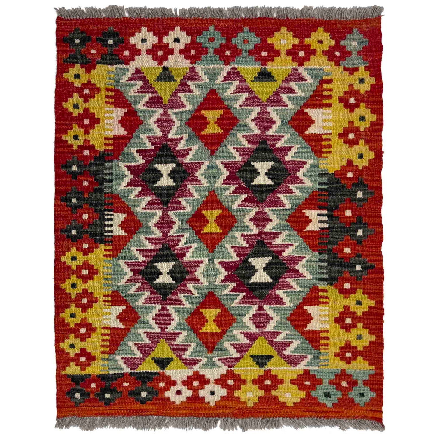Handmade Vegetable Kilim 2' 4" x 2' 9" (ft) - No. R39060