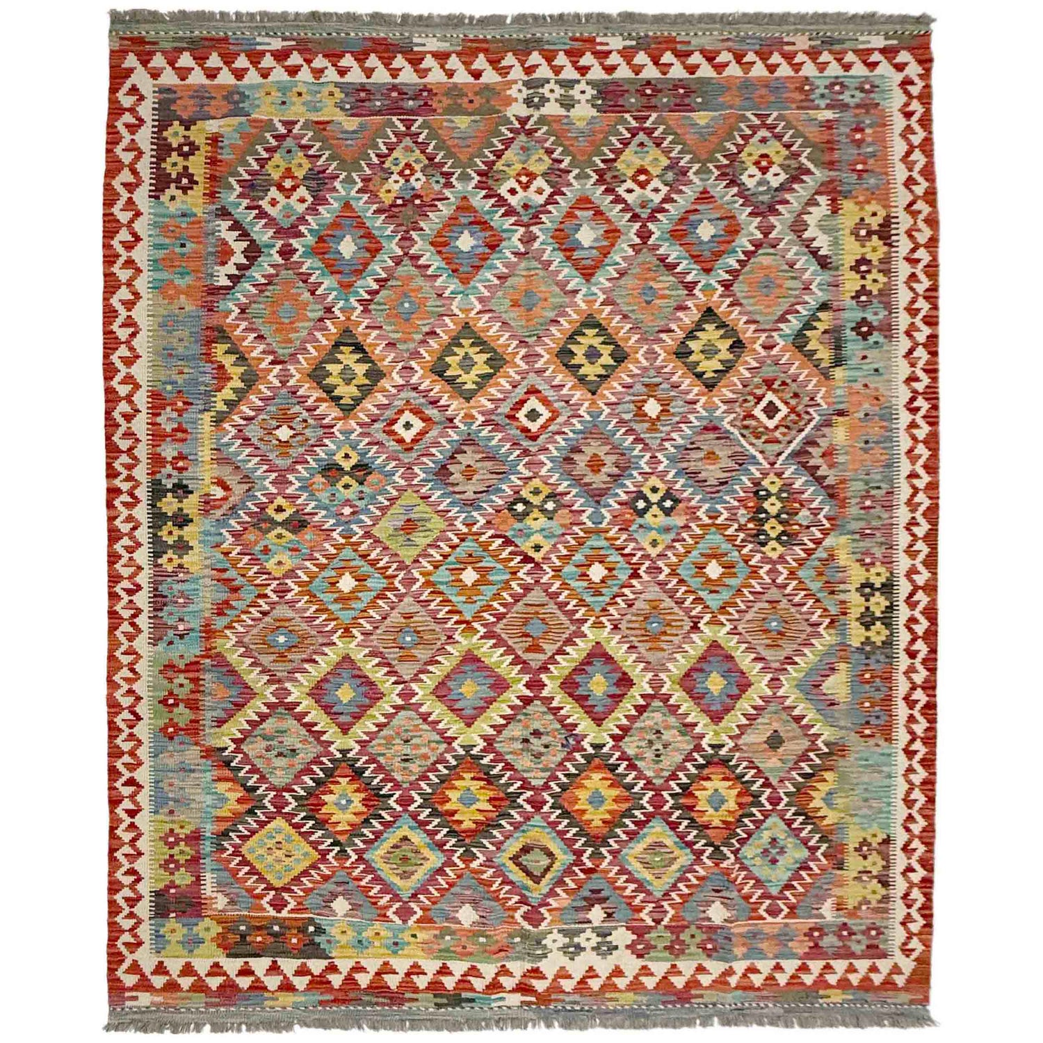 Handmade Vegetable Kilim 5' 11" x 8' 1" (ft) - No. R39062