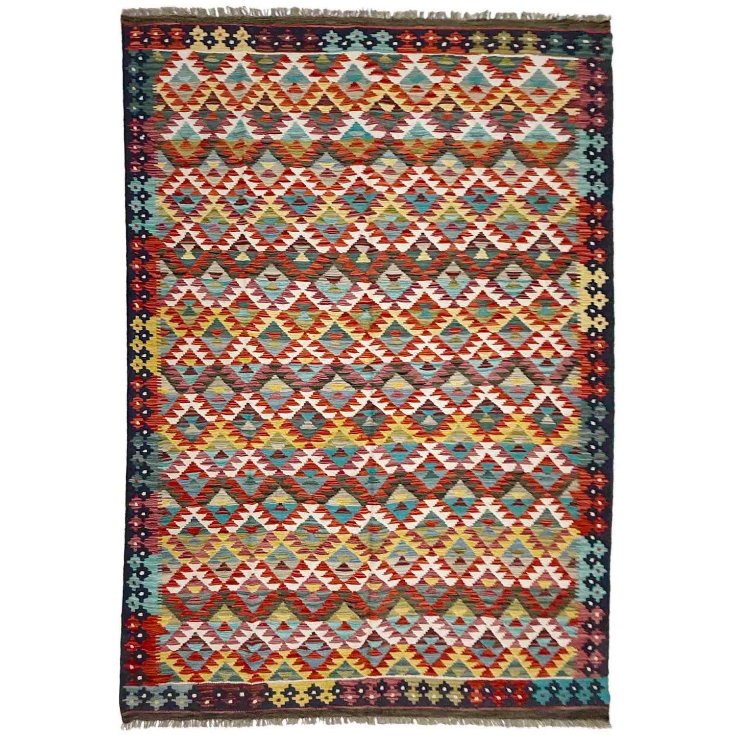 Handmade Vegetable Kilim 6' 0" x 8' 2" (ft) - No. R39064