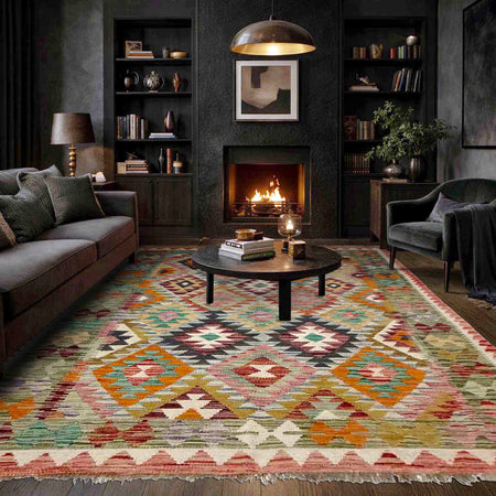 Handmade Vegetable Kelim 5' 1" x 7' 7" (ft) - No. R39065