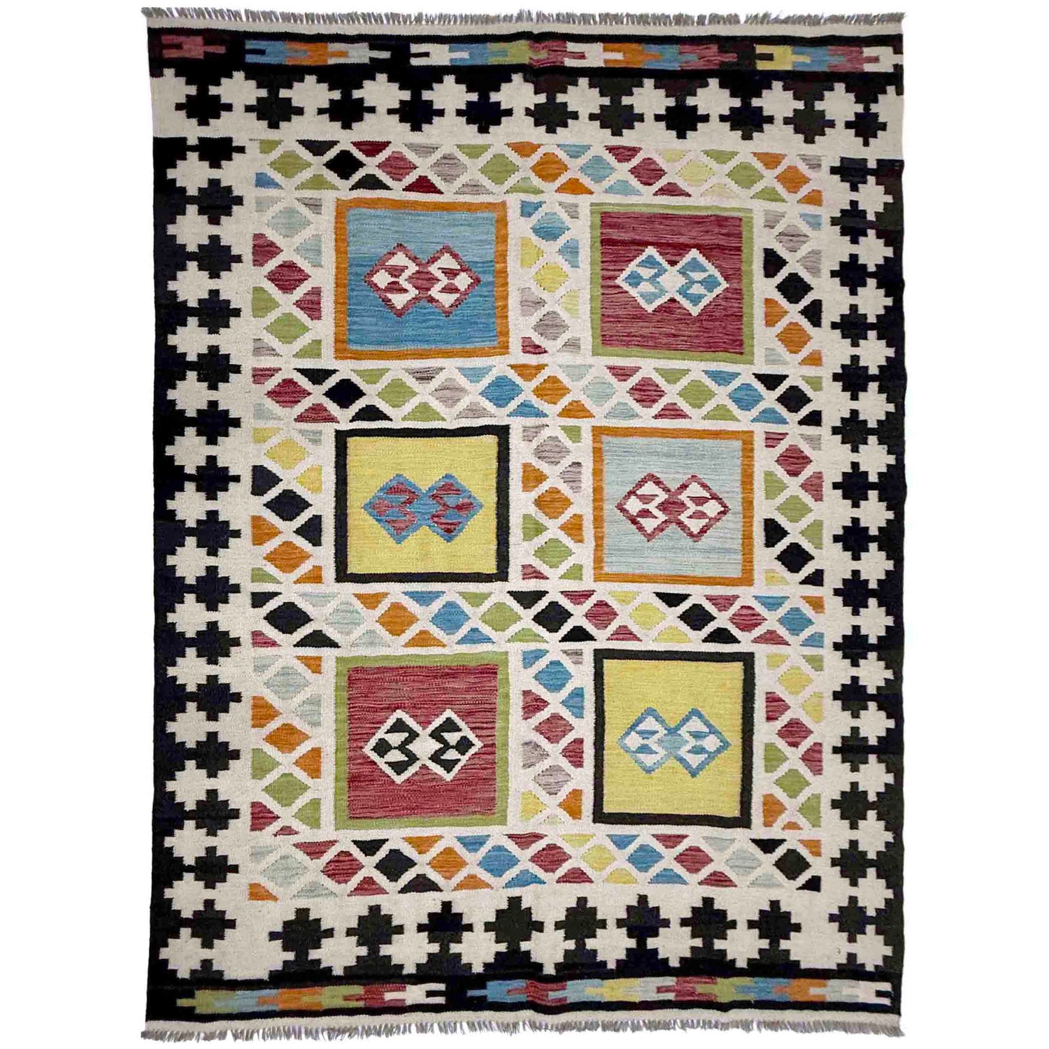 Handmade Vegetable Kilim 5' 7" x 7' 9" (ft) - No. R39066