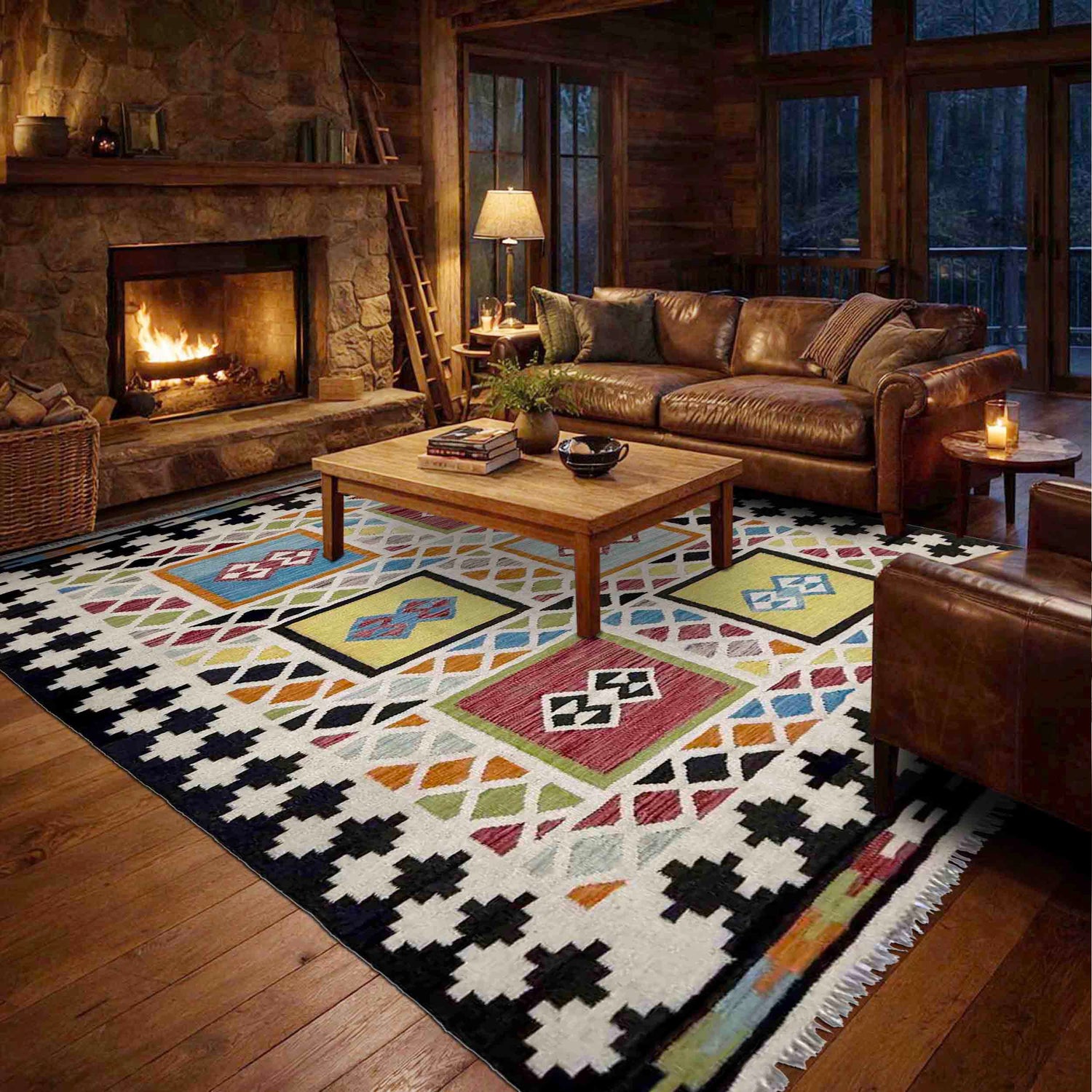 Handmade Vegetable Kilim 5' 7" x 7' 9" (ft) - No. R39066