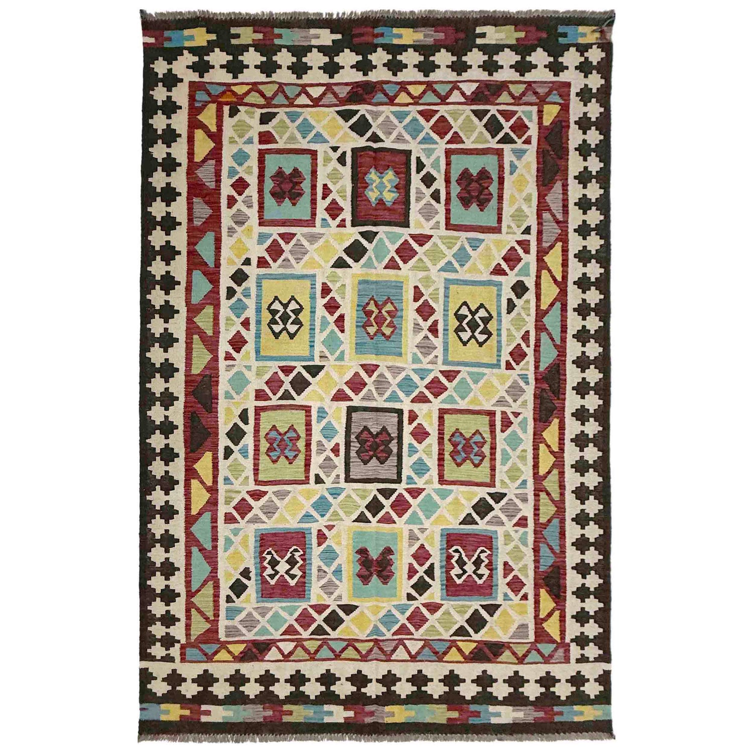 Handmade Vegetable Kilim 5' 6" x 8' 10" (ft) - No. R39070