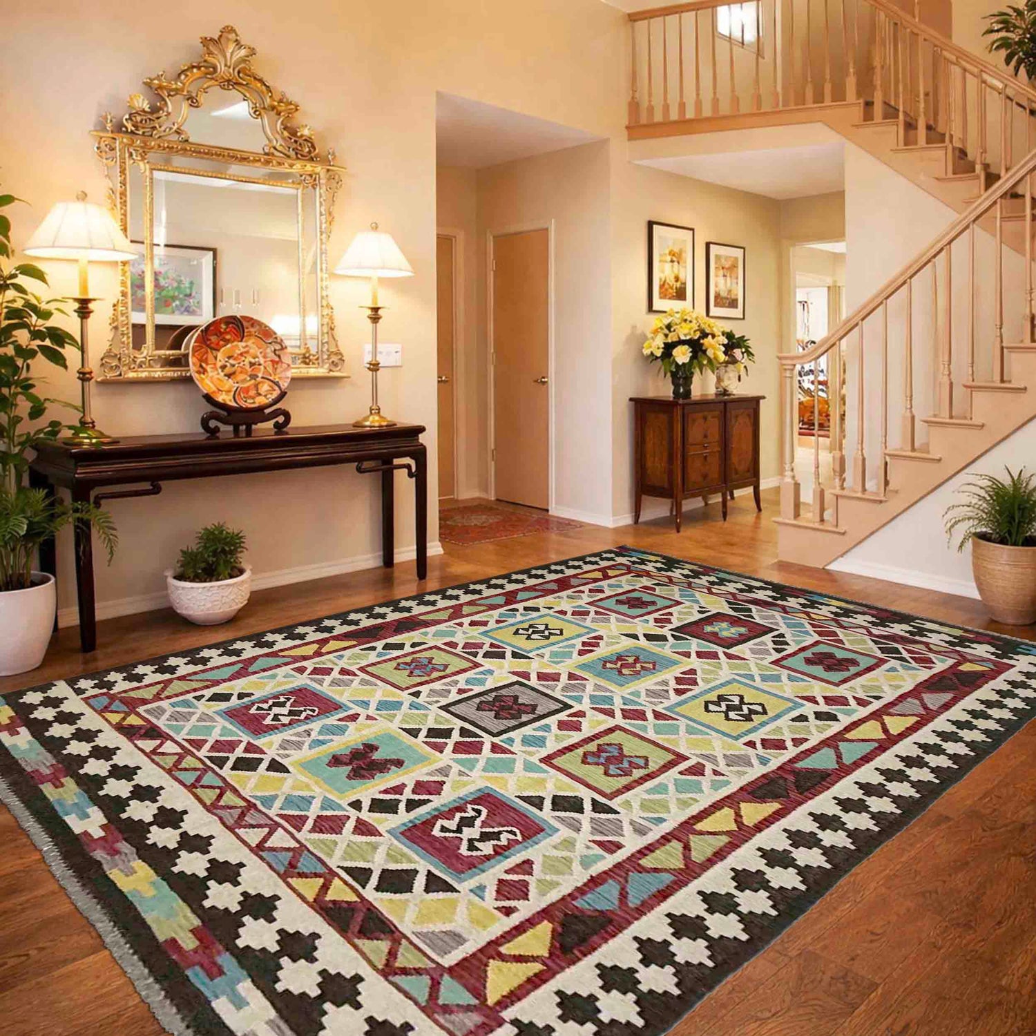 Handmade Vegetable Kilim 5' 6" x 8' 10" (ft) - No. R39070