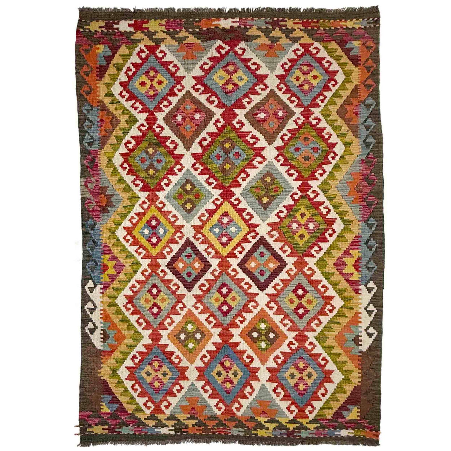 Handmade Vegetable Kilim 4' 4" x 6' 11" (ft) - No. R39072