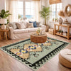 Handmade Vegetable Kilim 4' 1" x 6' 2" (ft) - No. R39076