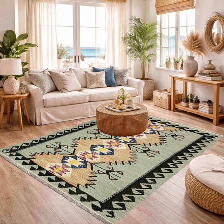 Handmade Vegetable Kilim 4' 1" x 6' 2" (ft) - No. R39076
