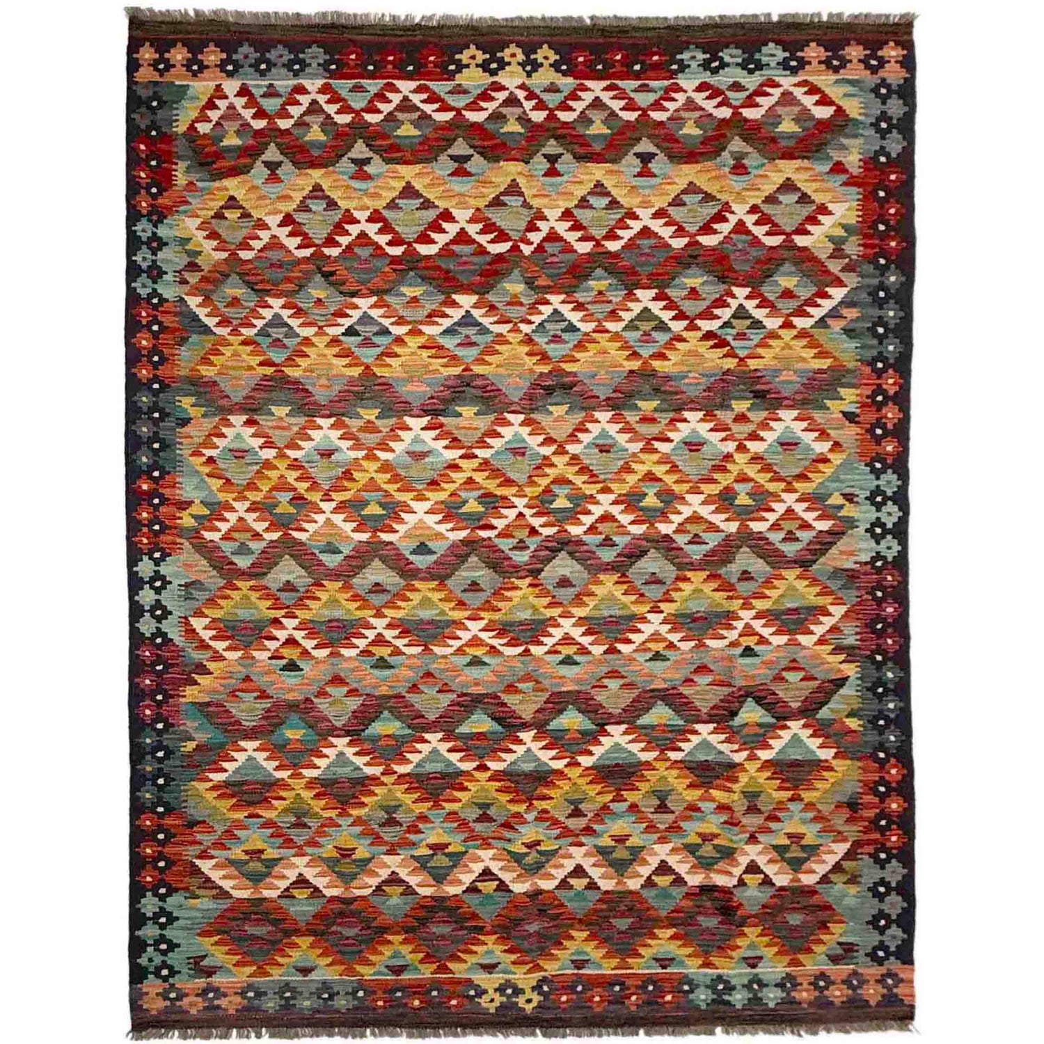 Handmade Vegetable Kelim 5' 10" x 8' 0" (ft) - No. R39082
