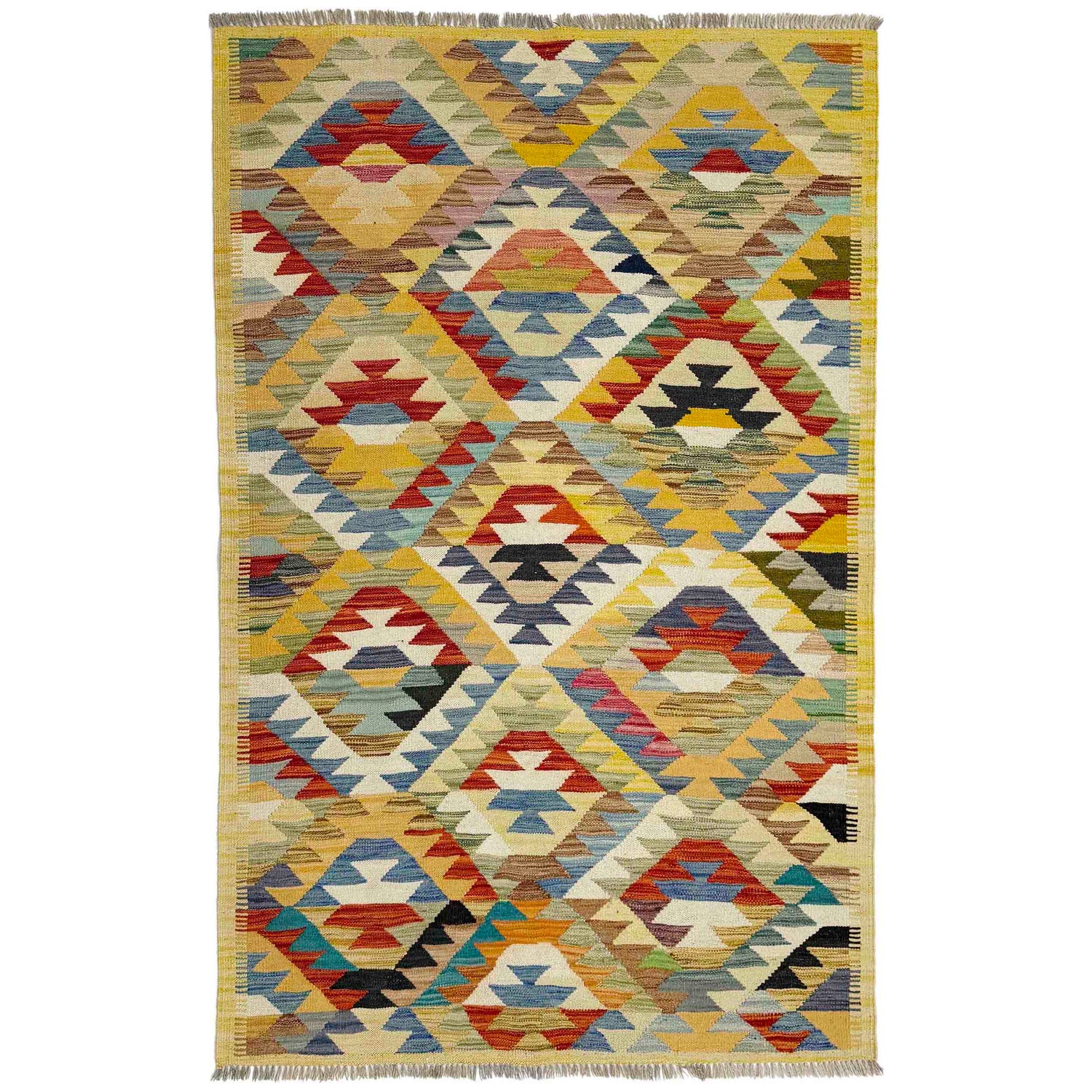 Handmade Vegetable Kelim 3' 11" x 5' 9" (ft) - No. R39086