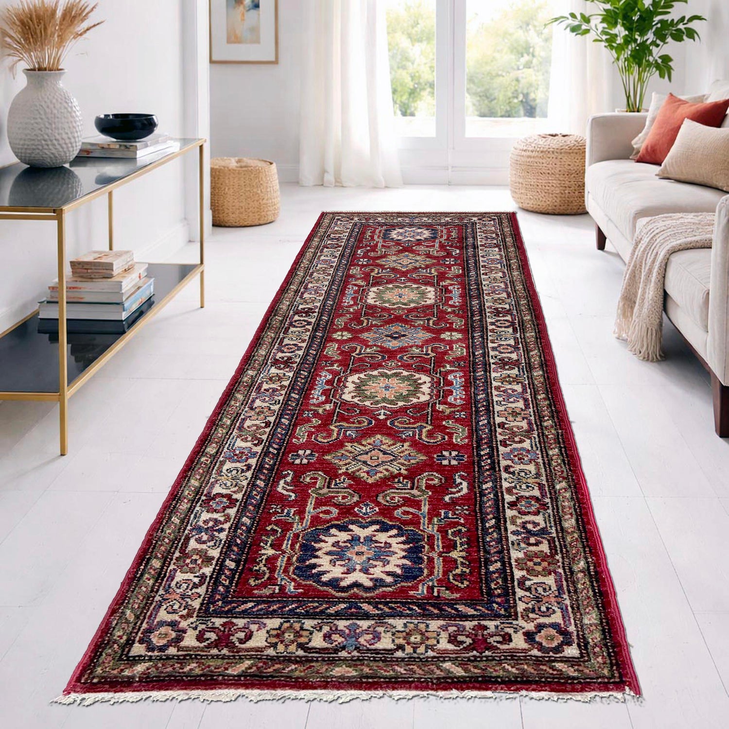 Red Color Handmade Kazak Runner Rug 2' 0" x 6' 0" (ft) - No. R39645