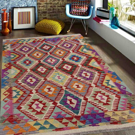 Handmade Vegetable Kilim 4' 3" x 5' 9" (ft) - No. R39646