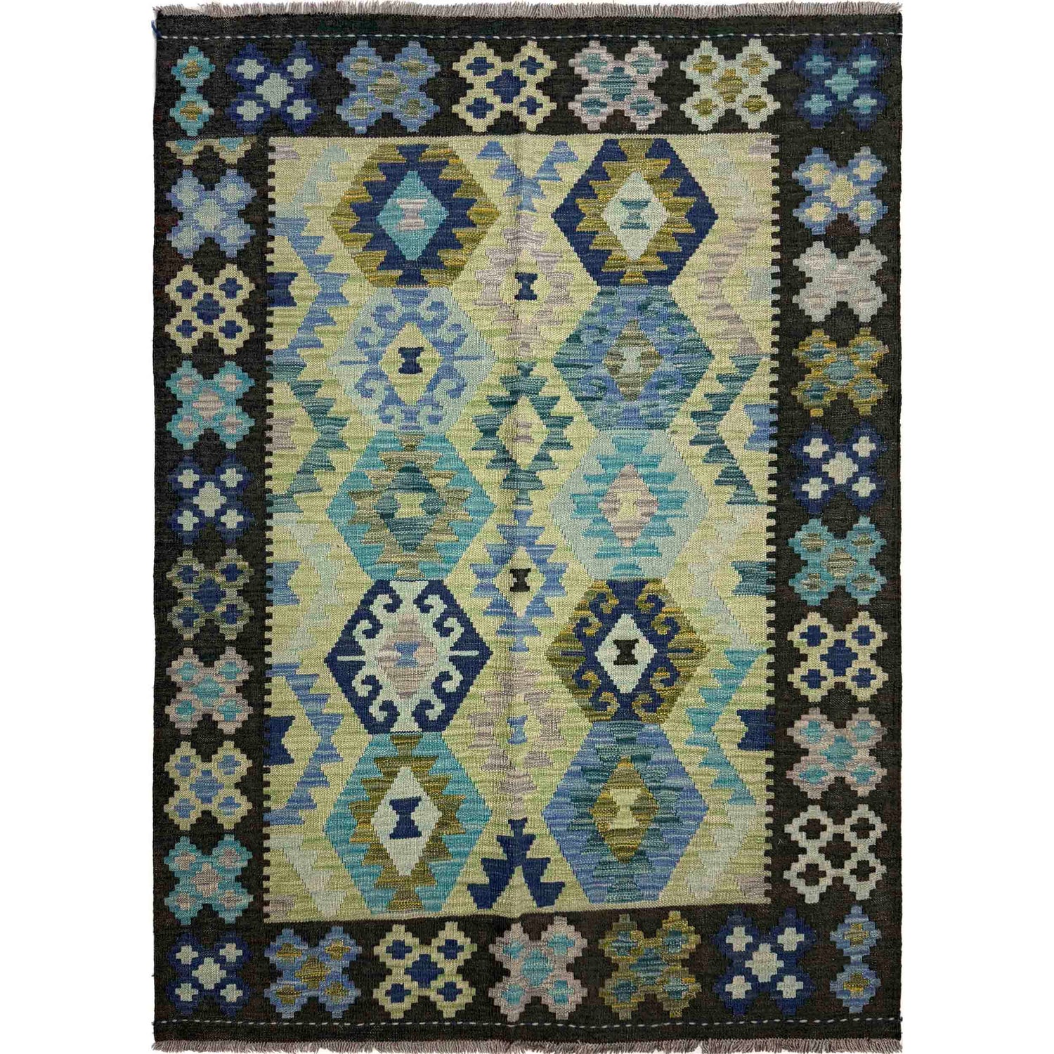Handmade Vegetable Kelim 4' 4" x 5' 8" (ft) - No. R39652