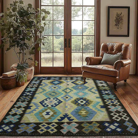 Handmade Vegetable Kelim 4' 4" x 5' 8" (ft) - No. R39652