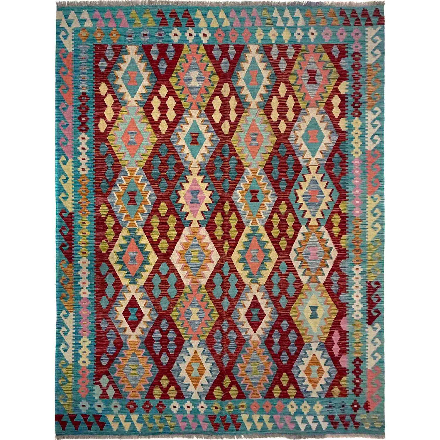 Handmade Vegetable Kilim 5' 10" x 8' 0" (ft) - No. R39656