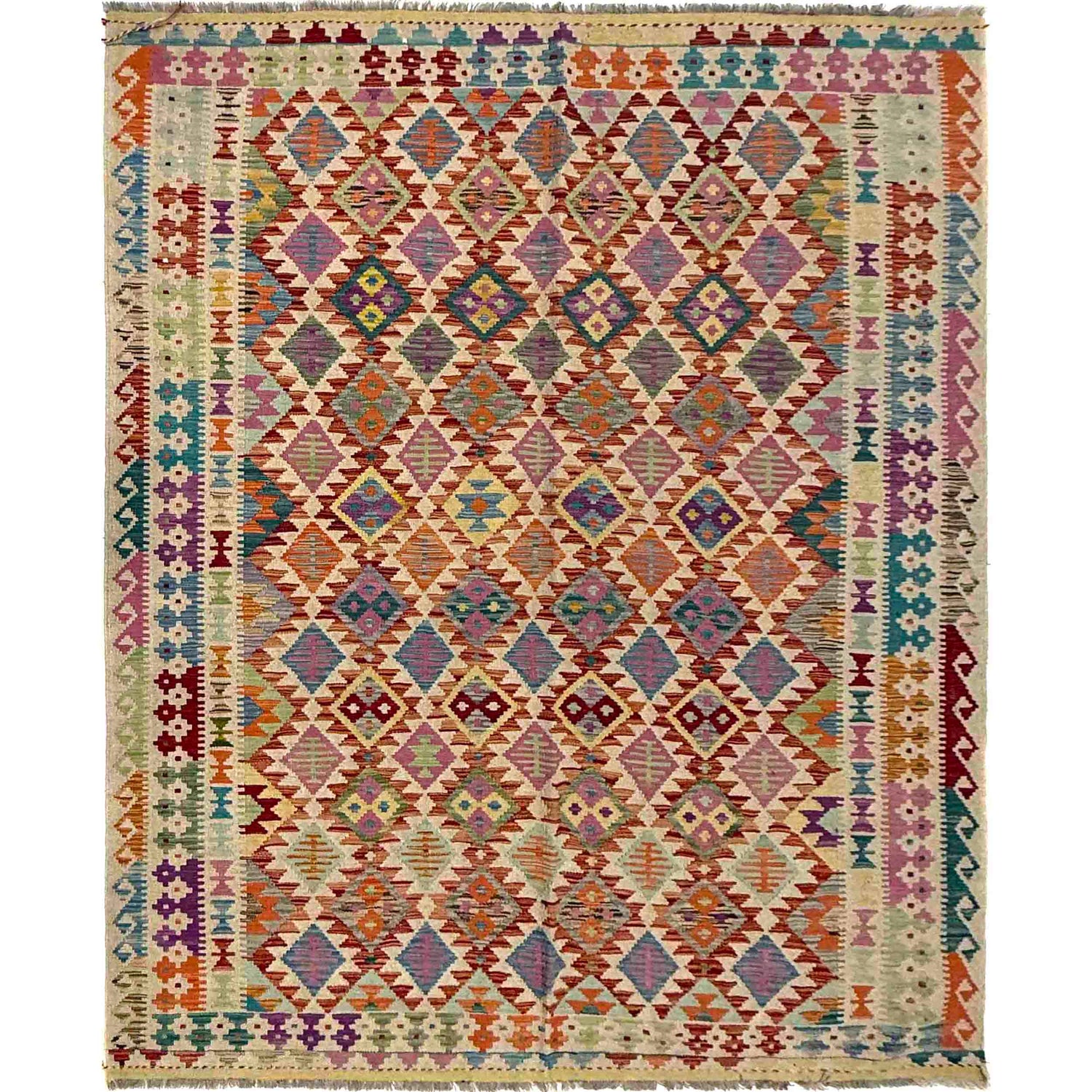 Handmade Vegetable Kelim 5' 10" x 8' 2" (ft) - No. R39658