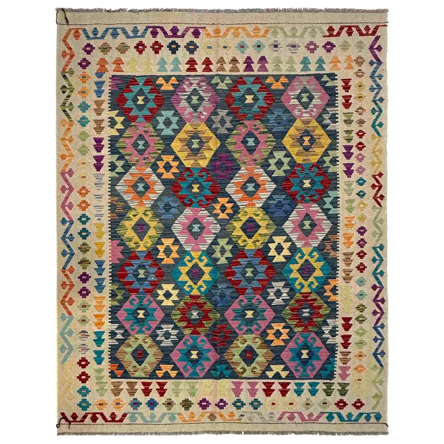 Handmade Vegetable Kelim 5' 10" x 7' 9" (ft) - No. R39660