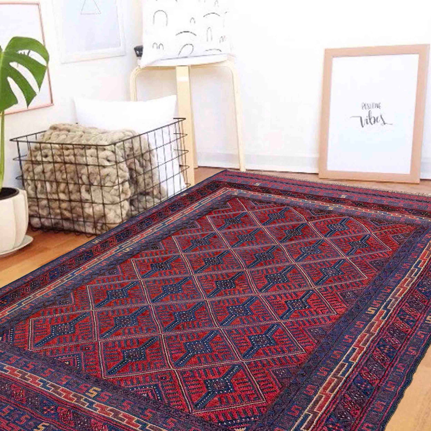 Red Mashwani Carpet 4' 10" x 6' 5" (ft) - No. R39735