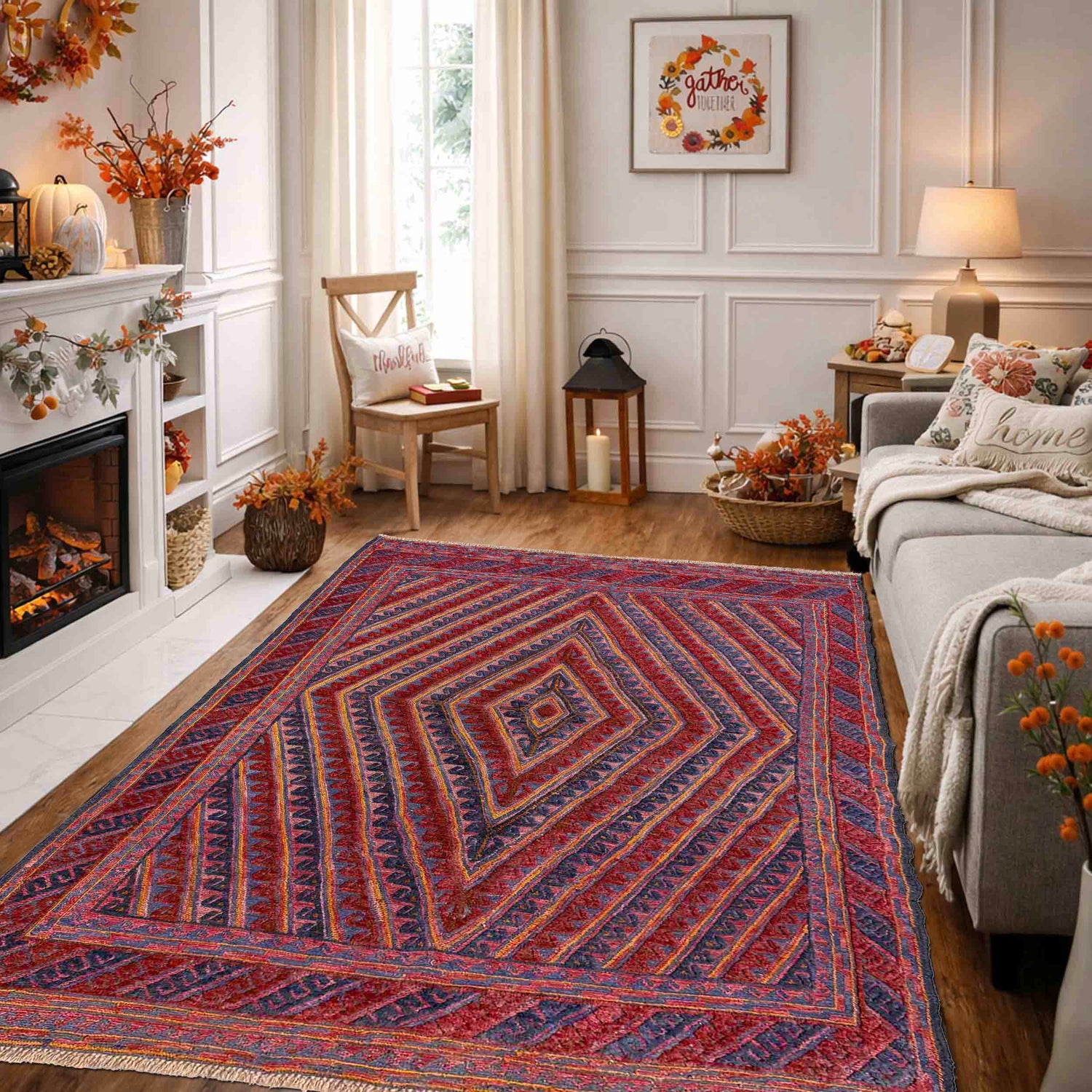 Red Mashwani Qaleen 4' 11" x 6' 0" (ft) - No. R39736