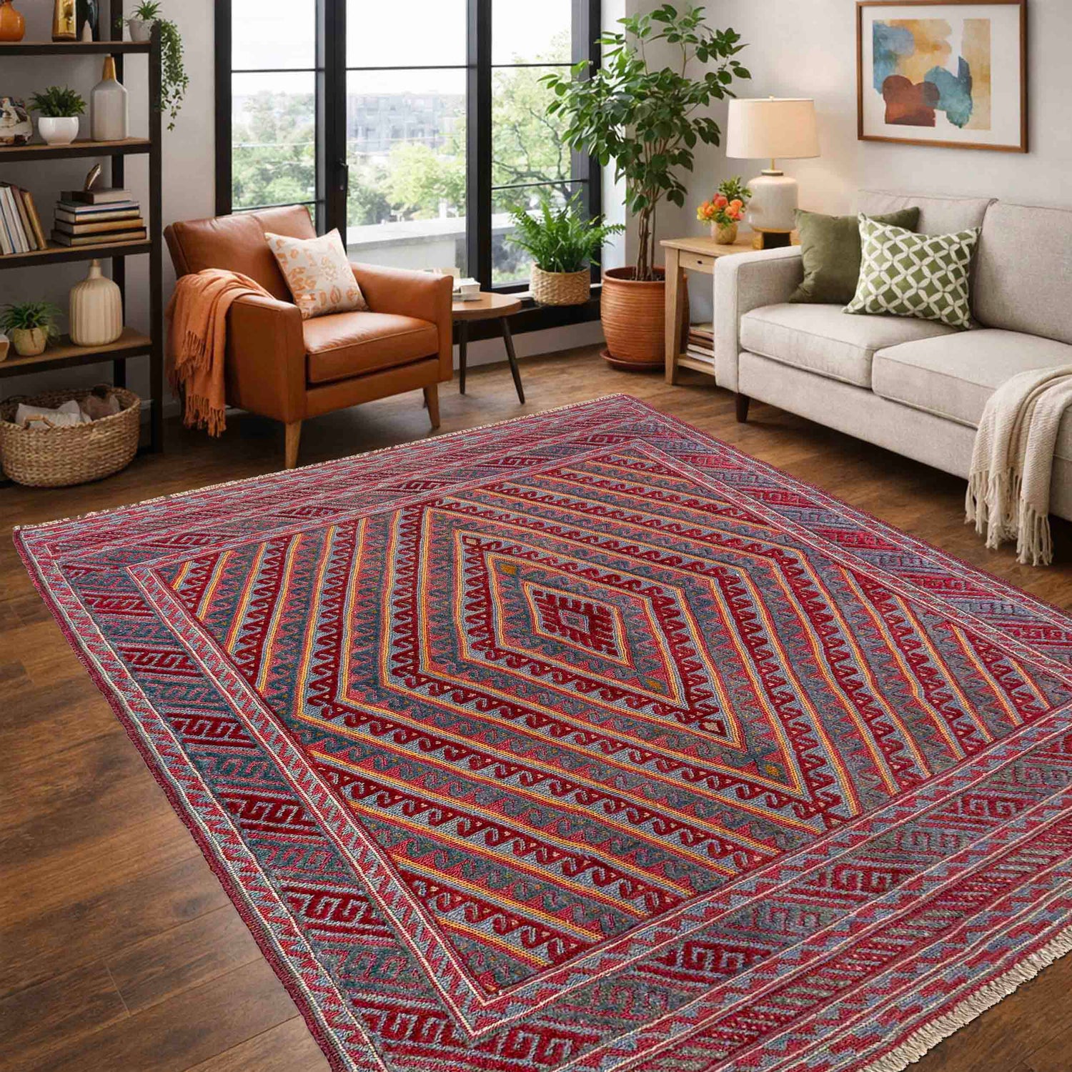 Multi Color Mashwani Rug 4' 11" x 5' 10" (ft) - No. R39738