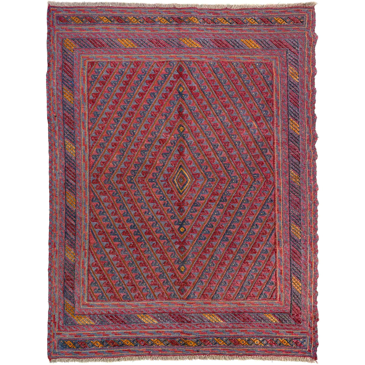 Red Color Mashwani Carpet 4' 10" x 6' 2" (ft) - No. R39740