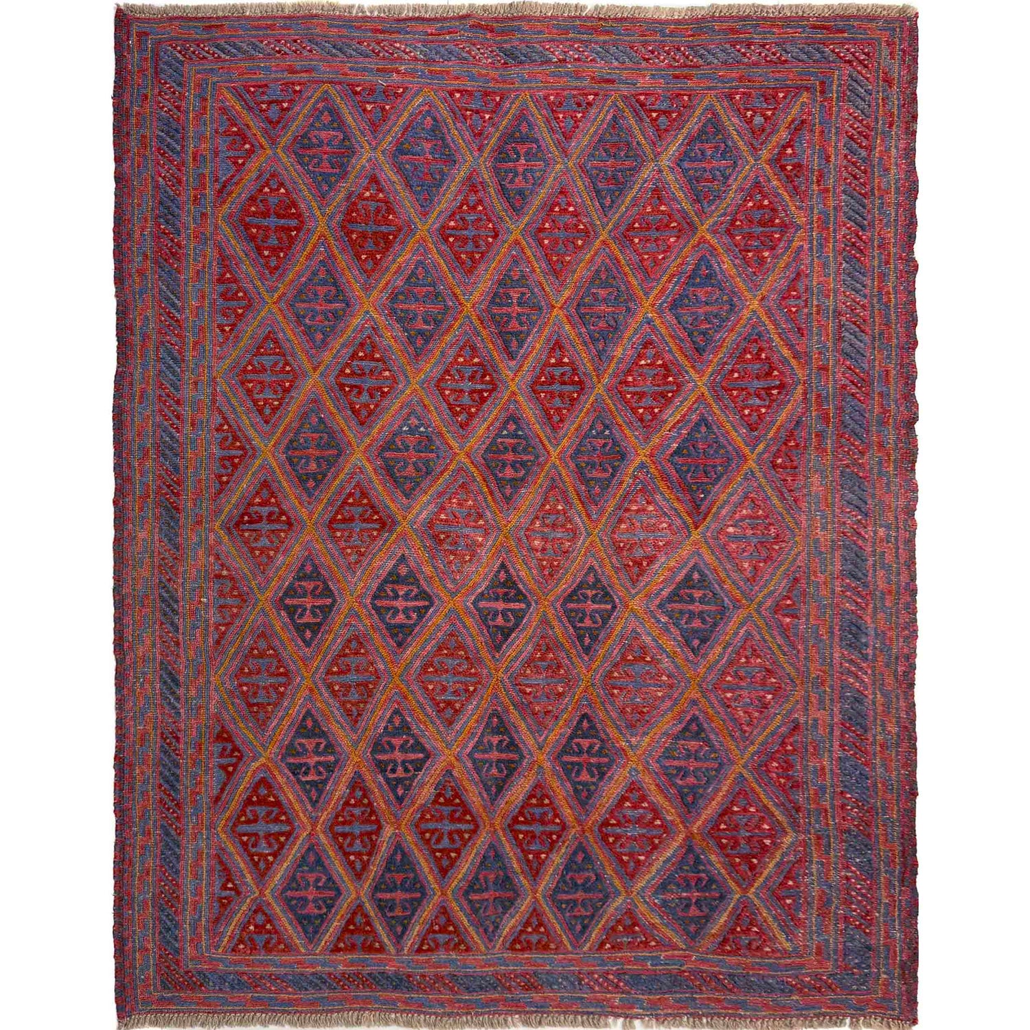 Red Color Mashwani Qaleen 4' 9" x 5' 11" (ft) - No. R39745