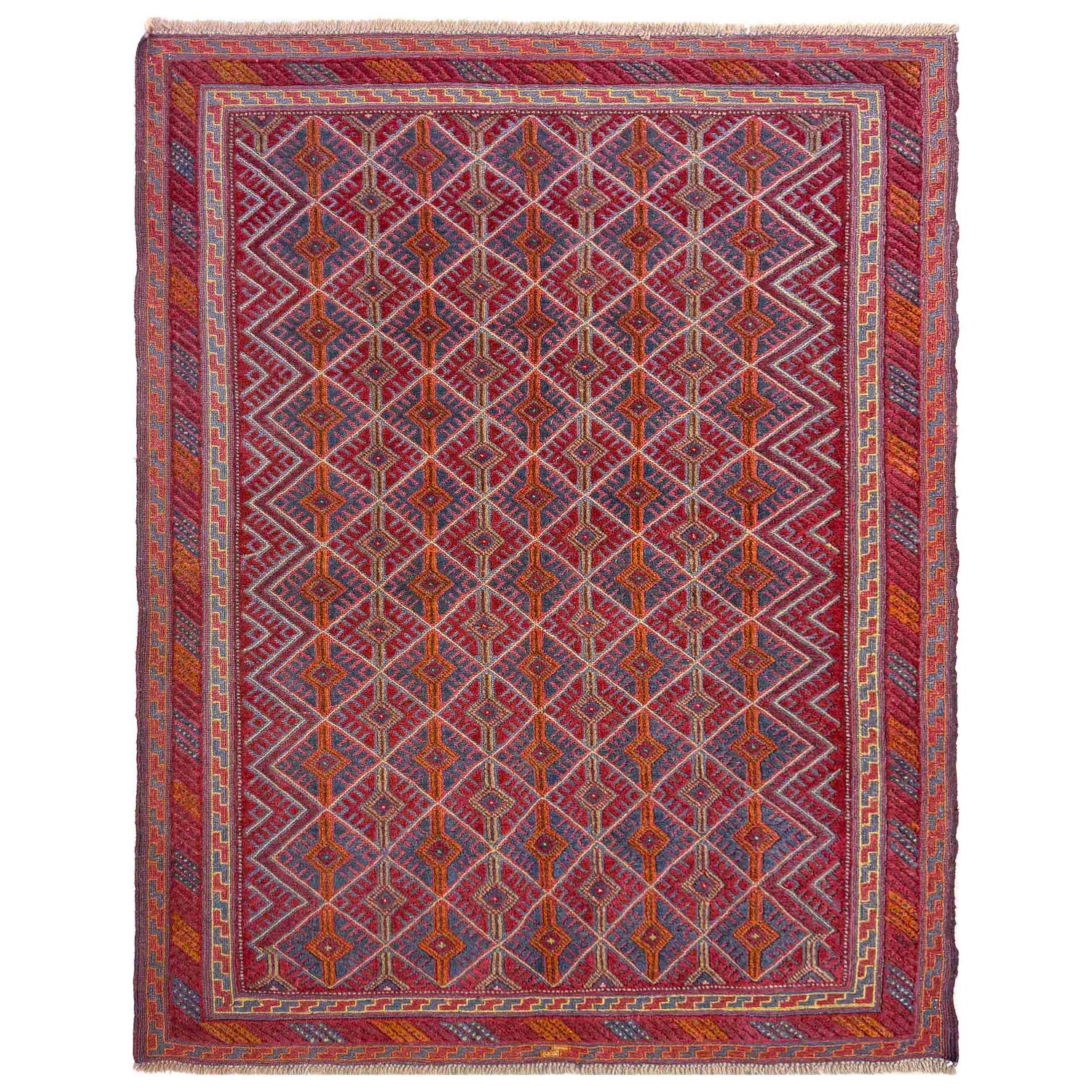 Red Color Mashwani Qaleen 5' 1" x 6' 3" (ft) - No. R39746