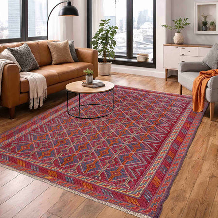 Red Color Mashwani Qaleen 5' 1" x 6' 3" (ft) - No. R39746