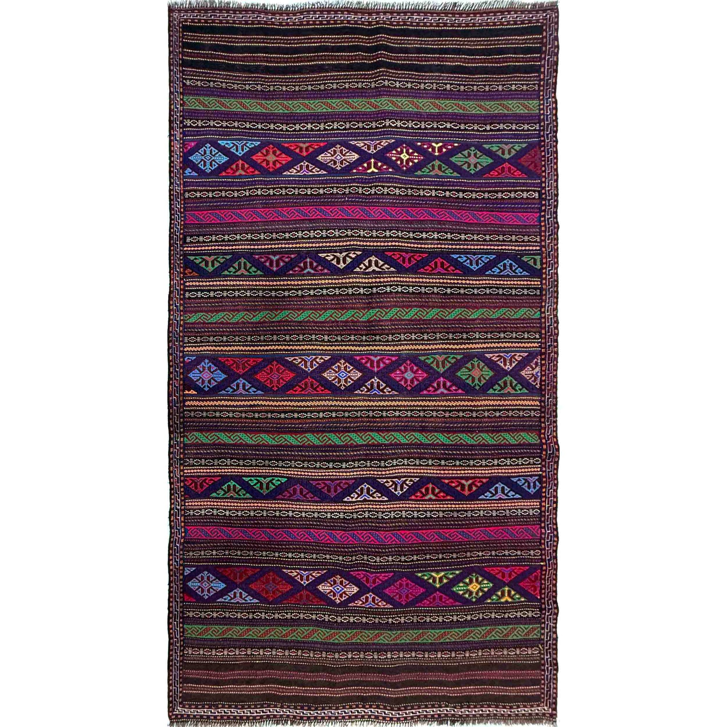 Multi Color Flatweave Laghari Kilim 4' 5" x 7' 5" (ft) - No. R39750
